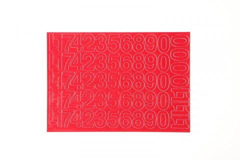 Farro Cyfry samoprzylepne czerwone Farro