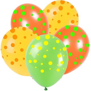 Arpex Balon gumowy neonowe kropki (5 szt.) mix 280mm Arpex (KB5303)