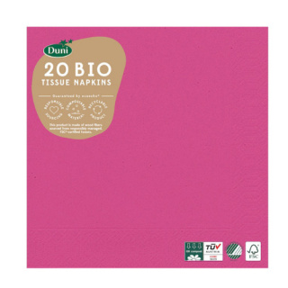 Duni serwetki papierowe 3-warstwowe 33x33cm 20szt. Fuchsia