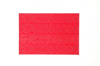 Farro Cyfry samoprzylepne 35 mm czerwone Farro