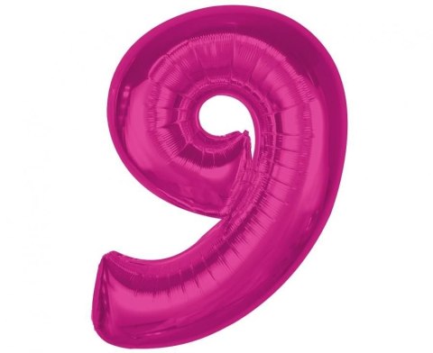 Godan Balon foliowy Smart cyfra 9, różowa, 92 cm Godan (CH-S9R9)