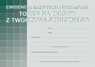 Michalczyk i Prokop Druk offsetowy Michalczyk i Prokop Ewidencja nabytych i wydanych toreb na zakupy z tworzywa sztucznego A5 16k. (S-200-3)