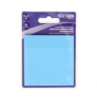 Strigo Notes samoprzylepny (karteczki) NEONOWE niebieski jasny 50k [mm:] 75x75 Strigo (SSN028)