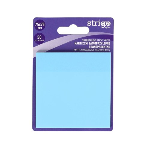 Strigo Notes samoprzylepny (karteczki) Strigo NEONOWE niebieski jasny 50k [mm:] 75x75 (SSN028)