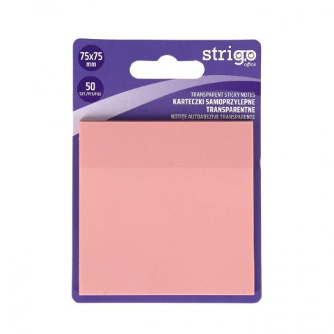 Strigo Notes samoprzylepny (karteczki) Strigo NEONOWE różowy jasny 50k [mm:] 75x75 (SSN026)