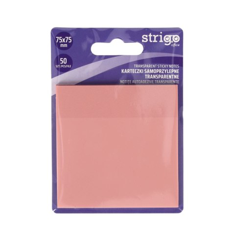 Strigo Notes samoprzylepny (karteczki) Strigo NEONOWE różowy jasny 50k [mm:] 75x75 (SSN026)
