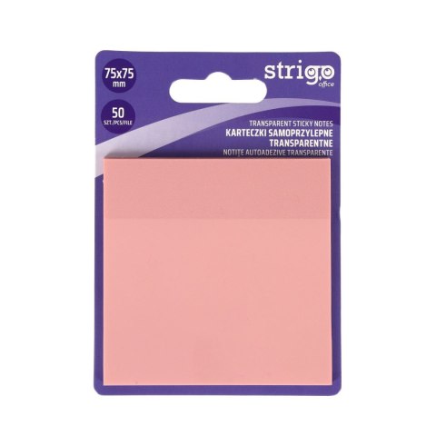 Strigo Notes samoprzylepny (karteczki) Strigo NEONOWE różowy jasny 50k [mm:] 75x75 (SSN026)