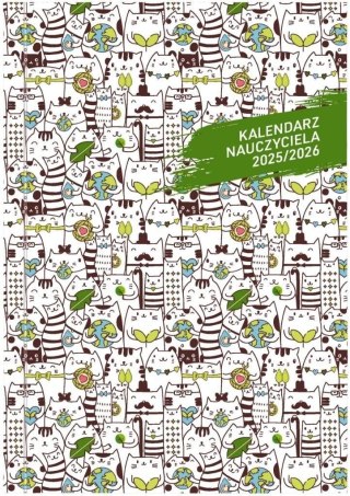 Wydawnictwo Wokół Nas Kalendarz nauczyciela książkowy (terminarz) Wydawnictwo Wokół Nas PCV KOTY bezbarwny B6 (A5TN089B)