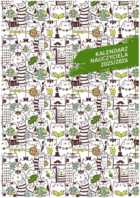 Wydawnictwo Wokół Nas Kalendarz nauczyciela książkowy (terminarz) Wydawnictwo Wokół Nas PCV KOTY bezbarwny B6 (A5TN089B)