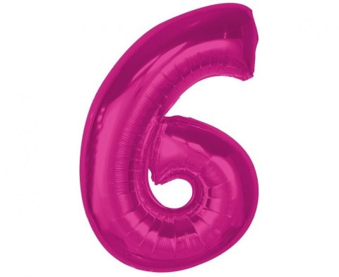 Godan Balon foliowy Smart cyfra 6, różowa, 92 cm Godan (CH-S9R6)
