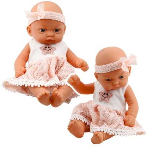 Lean Lalka Bobas Różowa Sukienka Z Koronką i Gwiazdką Opaska [mm:] 240 Lean (24448)