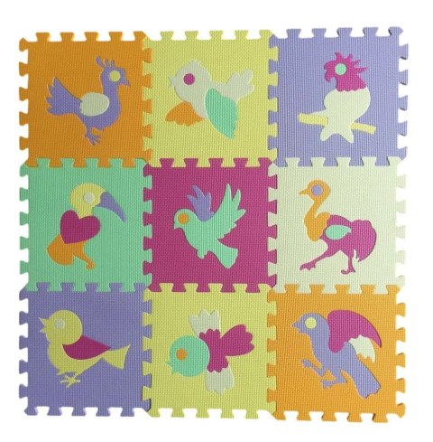 Lean Mata dla malucha Puzzle Mata piankowa ptaki 9 elementów Lean (23027)