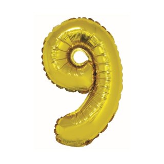 Godan Balon foliowy cyfra 9 złoty 35 cm Godan (FG-C35Z9)