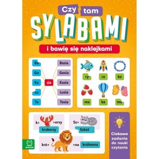 Aksjomat Książka dla dzieci Aksjomat Czytam sylabami i bawię się naklejkami. Ciekawe zadania do nauki czytania