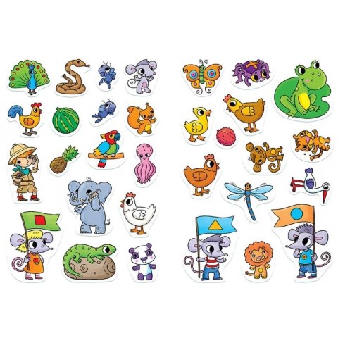 Aksjomat Książka dla dzieci Szlaczki zwierzaczki. Edukacyjna książeczka z naklejkami Aksjomat