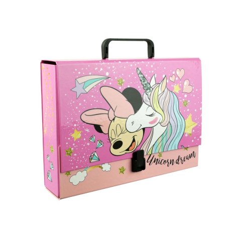 Beniamin Teczka z szerokim grzbietem na klips Minnie Mouse A4 różowa Beniamin (610285)