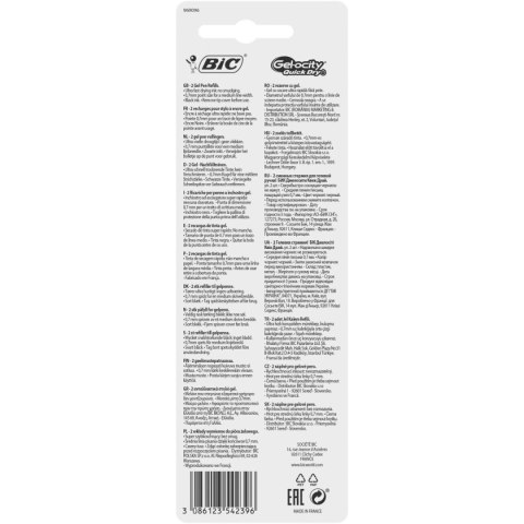 Bic Wkład do długopisu Bic czarny QUICK DRY GEL 0,7mm (967263) Bic Wkład do długopisu Bic czarny QUICK DRY GEL 0,7mm (967263)