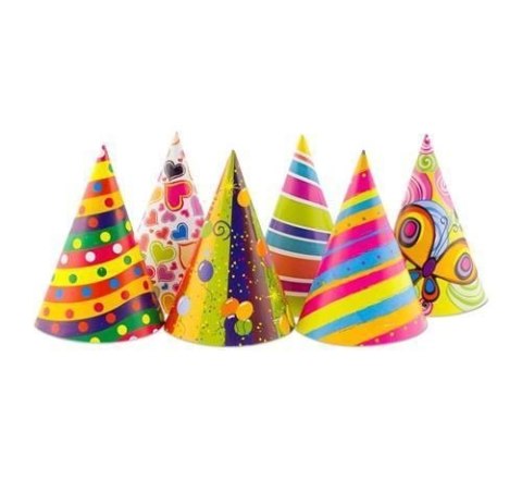 Czapka party 6szt róże kolory mix papier (ZM2300) Czapka party 6szt róże kolory mix papier (ZM2300)