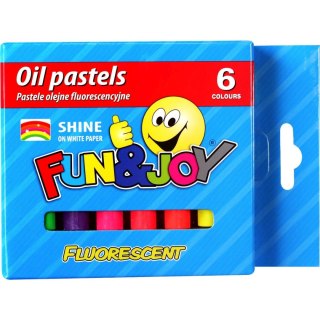 Fun&Joy Pastele olejne Fun&Joy 6 kolorów fluo okrągłe Ø10 mm (FJ-POF6)