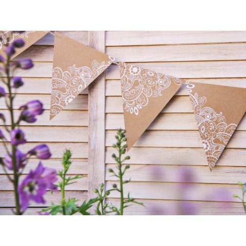 Partydeco Girlanda Flagietki, kraft, 2,1 m Partydeco (FLG17)
