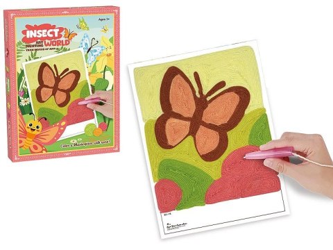 Adar Zestaw kreatywny dla dzieci obrazek do wypełniania włóczką, na rzep, 6 kolorów włóczki, dłuto Adar (623248)