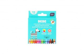 Bebe Kredki świecowe grafionowe 12 kol. Bebe