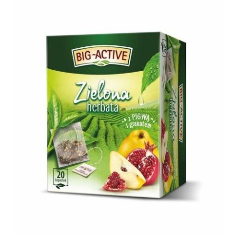 Big Active Herbata zielona pigwa z granatem 20 saszetek Big Active