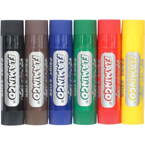 Flamingo Farby plakatowe wykręcane, w sztyfcie kolor: mix 6 kolor. Flamingo (FS6R)