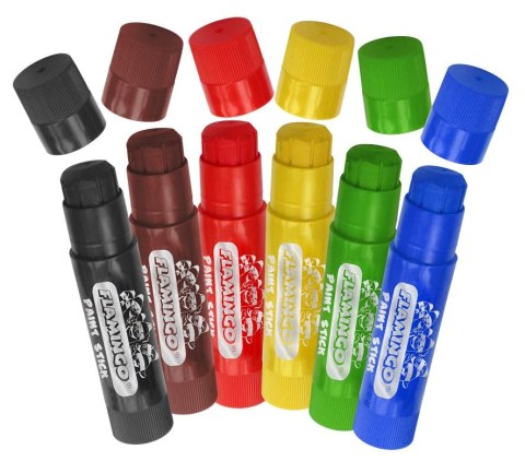 Flamingo Farby plakatowe wykręcane, w sztyfcie kolor: mix 6 kolor. Flamingo (FS6R)