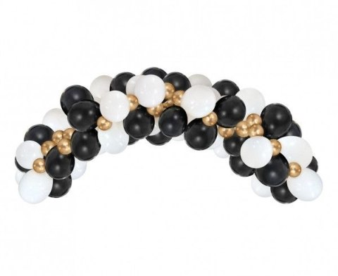 Godan Girlanda balonowa B&C biało-złoto-czarna, 70 szt. Godan (GB-ZC70)