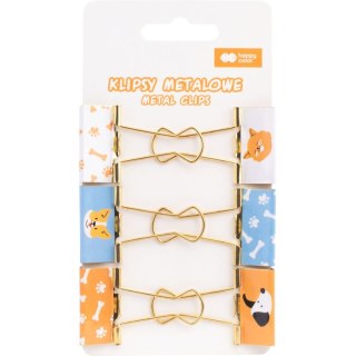 Happy Color Klipsy do spinania dokumentów CAT&DOG, metal 6 szt Happy Color (HA 4821 01CD-WP6)