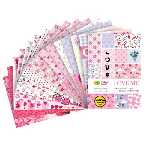 Happy Color Zeszyt papierów kolorowych LOVE ME, Happy Color (HA 3808 2030-LM)