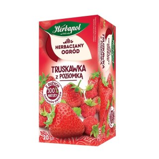 Herbapol Herbata Herbaciany Ogród owocowo-ziołowa truskawka z poziomką truskawka 20 saszetek Herbapol