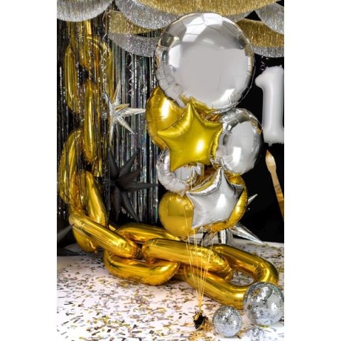 Partydeco Balon foliowy okrągły Pastylka srebrny 18cal Partydeco (FB176-018)