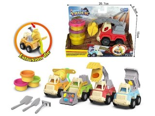 Bigtoys Masa plastyczna dla dzieci z autem 4 wzory mix Bigtoys (BPLA7155)