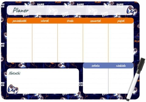 Biurfol Podkład na biurko GAMEPAD PLANER MAGNETYCZNY TYGODNIOWY mix PVC PCW [mm:] 325x250 Biurfol (PM-02-33)