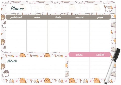 Biurfol Podkład na biurko KITTENS PLANER MAGNETYCZNY TYGODNIOWY mix PVC PCW [mm:] 350x250 Biurfol (PM-02-35)