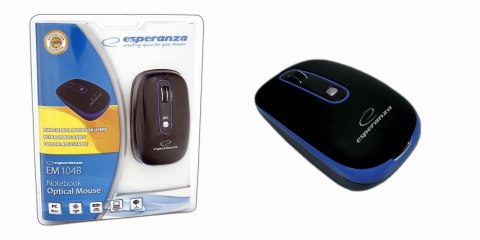 Esperanza Mysz em104b czarno-niebieski Esperanza