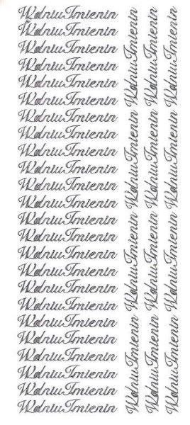 Farro Naklejka (nalepka) W dniu imienin srebrne Farro (067)