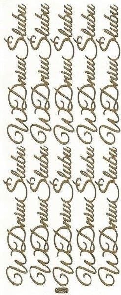 Farro Naklejka (nalepka) W dniu ślubu złote Farro (146)