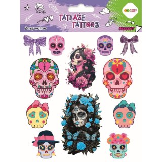 Happy Color Tatuaż zmywalny PINK SKULLS Happy Color (HA 4261 1520-UH01)