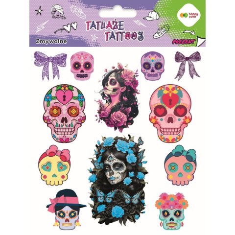 Happy Color Tatuaż zmywalny PINK SKULLS Happy Color (HA 4261 1520-UH01)