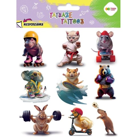 Happy Color Tatuaż zmywalny Sports animals Happy Color (HA 4261 1520-KA04)