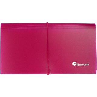 Titanum Teczka segregująca PP Titanum DL z gumką 13 przegródek różowa (TDL12RE)