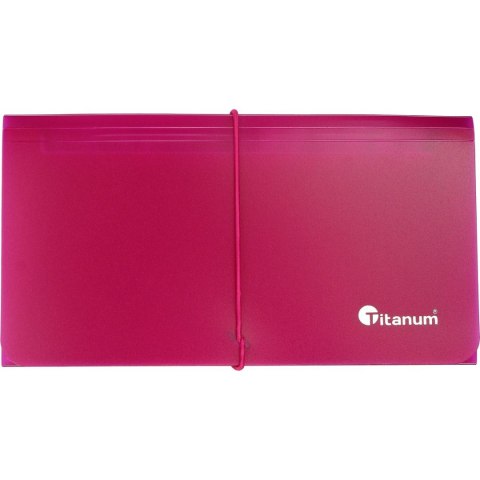 Titanum Teczka segregująca PP Titanum DL z gumką 13 przegródek różowa (TDL12RE)