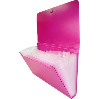 Titanum Teczka segregująca PP Titanum DL z gumką 13 przegródek różowa (TDL12RE)