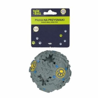 Trik Roll Gadżet Piłka dla psa z dźwiękiem 9cm na przysmaki szara Trik Roll (560688)