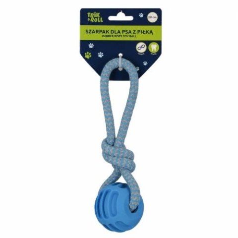 Trik Roll Gadżet Zabawka dla psa Szarpak 20 cm z piłką niebieski Trik Roll (560875)