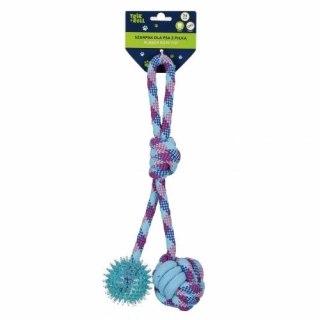 Trik Roll Gadżet Zabawka dla psa Szarpak 34 cm z piłką 2 stronny niebieski Trik Roll (560703)