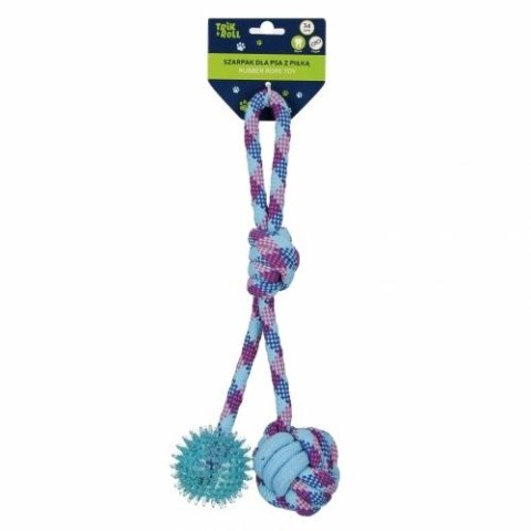 Trik Roll Gadżet Zabawka dla psa Szarpak 34 cm z piłką 2 stronny niebieski Trik Roll (560703)